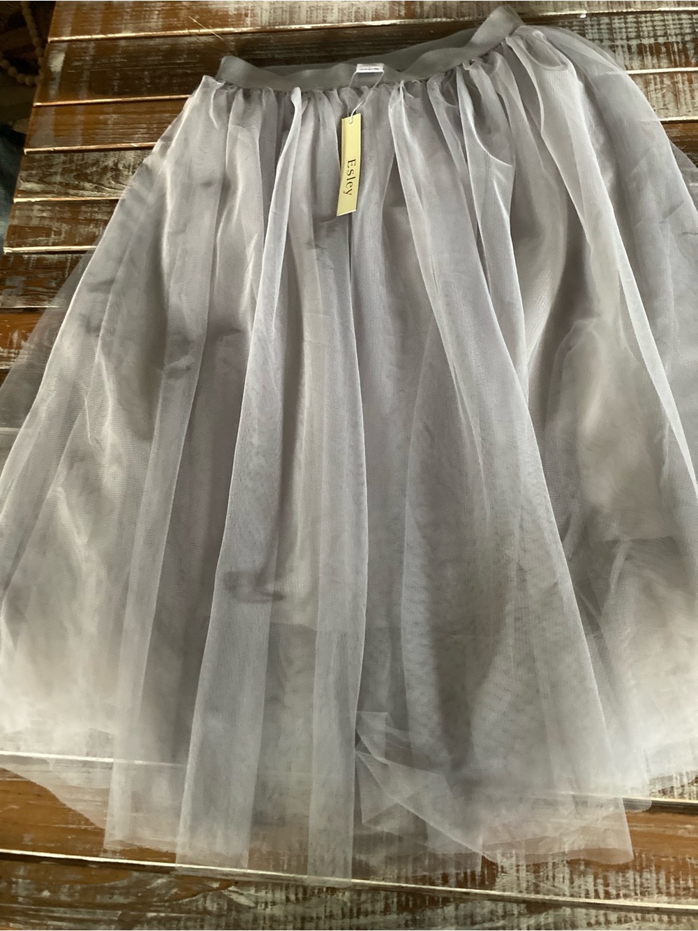 Esley Grey Layered Tulle Skirt